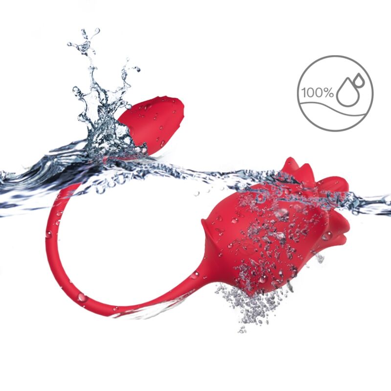 Stimulateur d'aspiration et vibrateur rose 2 en 1 10 modes avec queue rouge – Armony