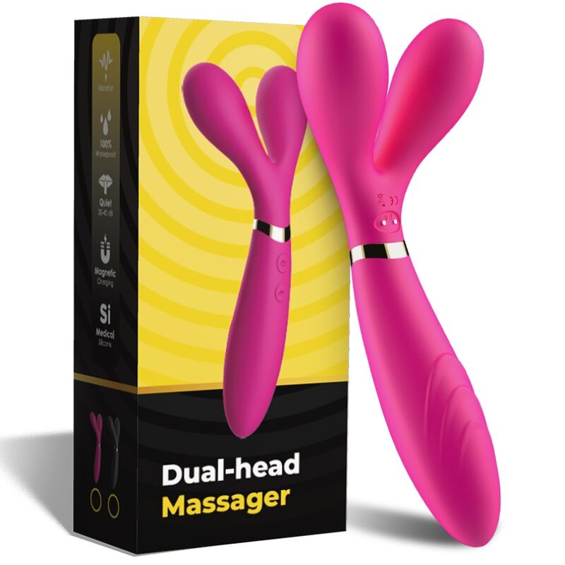 Y-wand massage & vibrateur double tête fuchsia – Armony