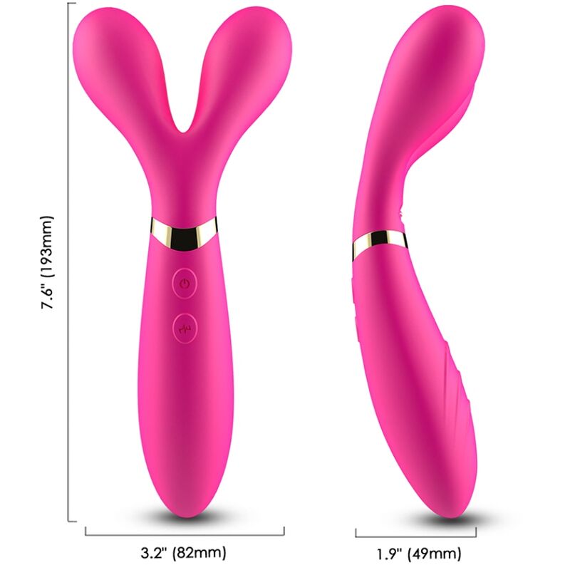 Y-wand massage & vibrateur double tête fuchsia – Armony