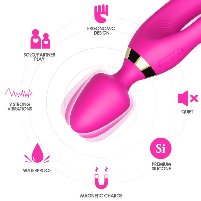 Masseur & vibrateur lapin fuchsia – Armony