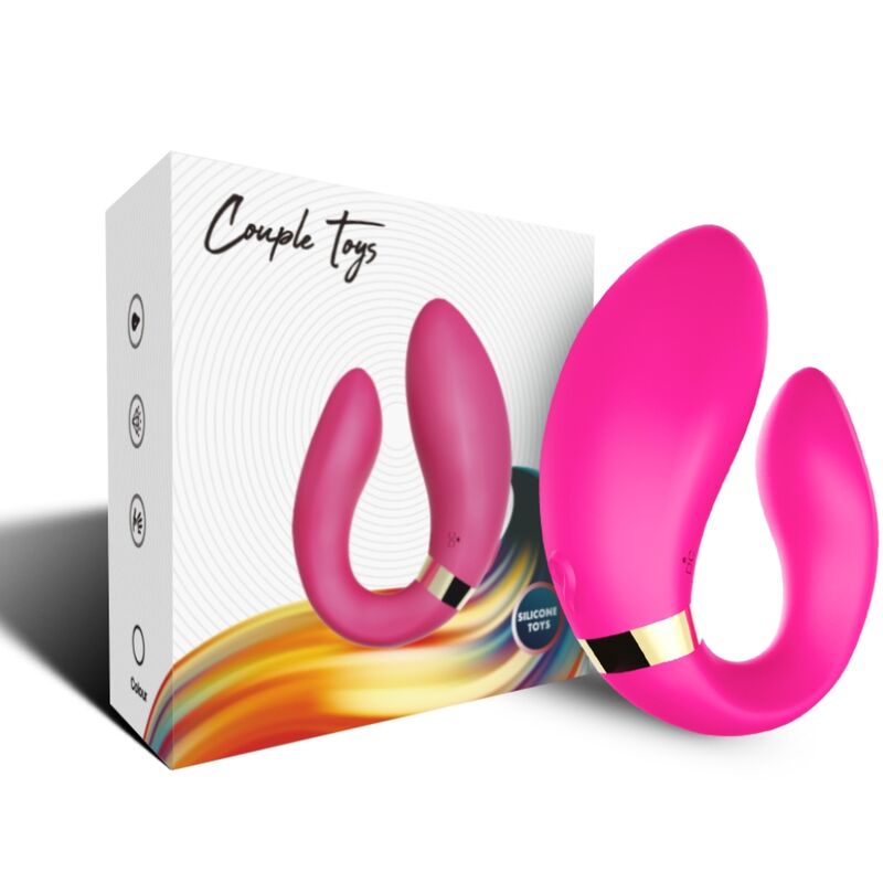 Vibrateur croissant pour couples télécommande fuchsia – Armony