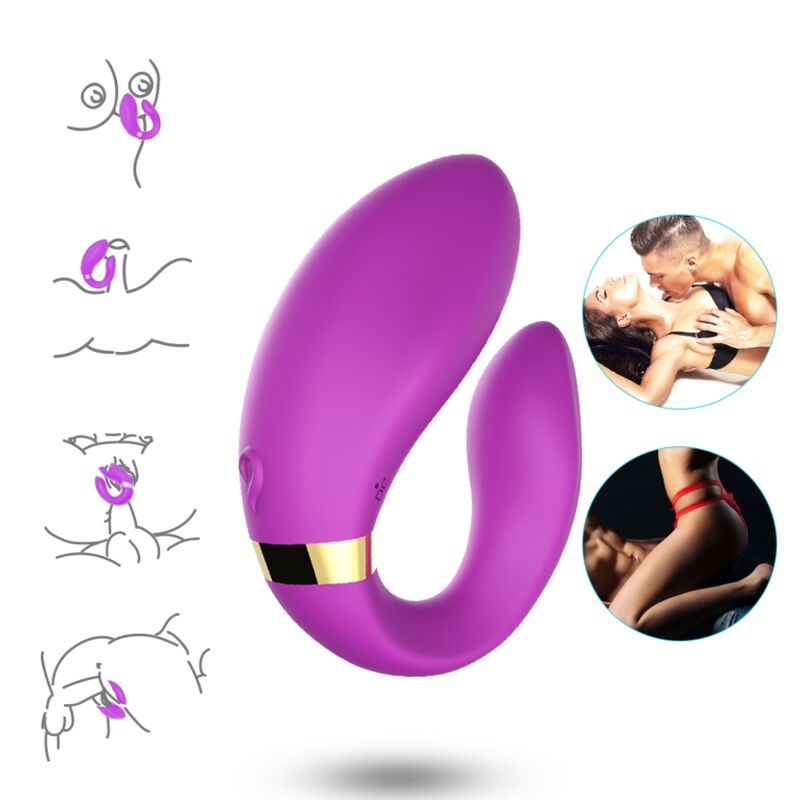 Vibrateur croissant pour couples télécommande violet – Armony