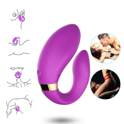 Vibrateur croissant pour couples télécommande violet – Armony