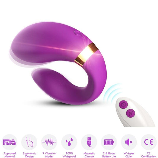 Vibrateur croissant pour couples télécommande violet – Armony
