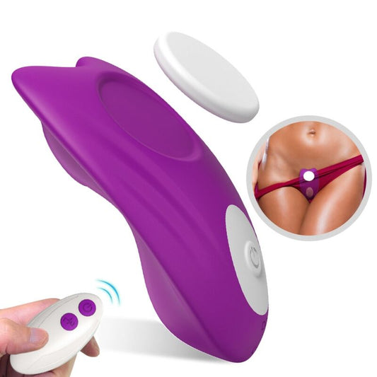 Culotte portable papillon vibrateur télécommande violet – Armony