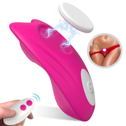 Culotte portable papillon vibrateur télécommande rose – Armony