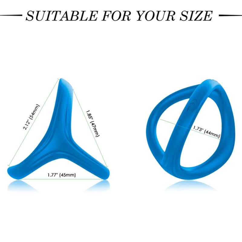 Bague double silicone tresor bleu – Armony