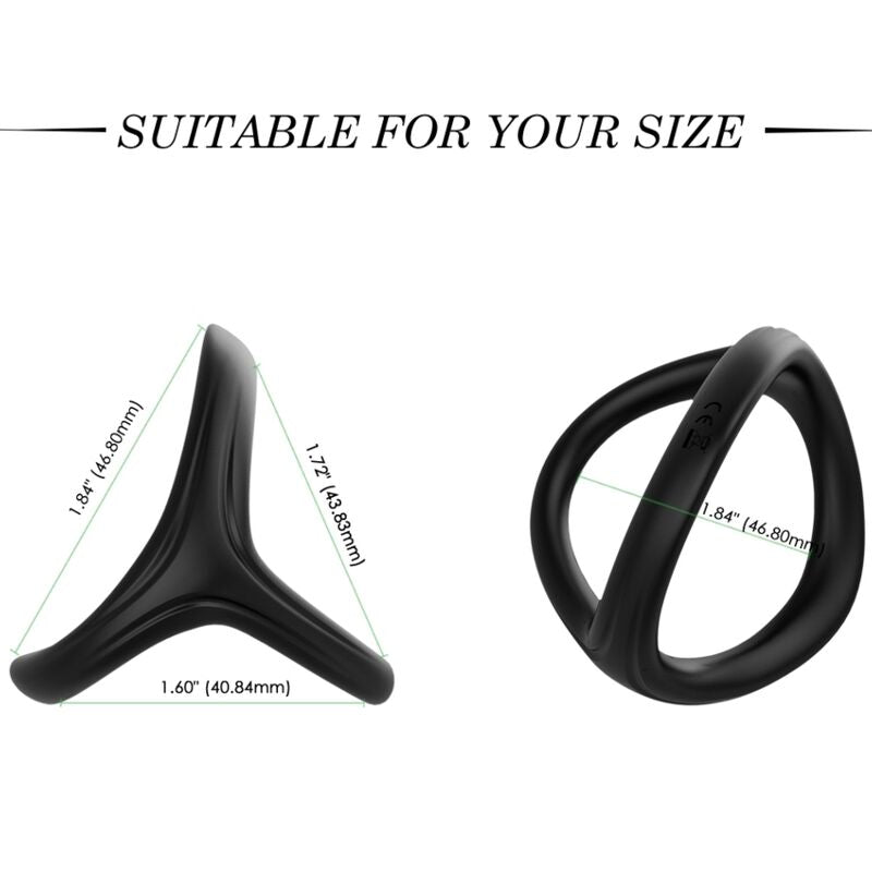 Bague tresor double silicone noir – Armony