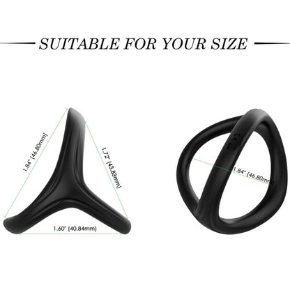 Bague tresor double silicone noir – Armony