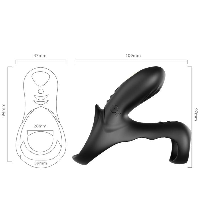 Anneau vibrateur double ranger pour couples noir – Armony