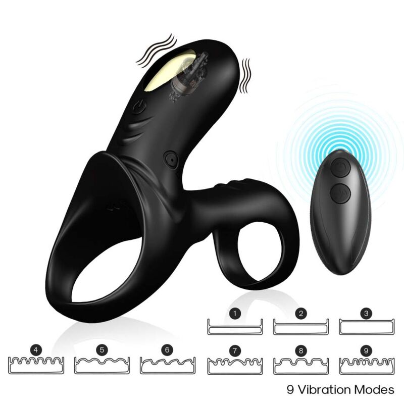 Anneau vibrateur double ranger pour couples noir – Armony