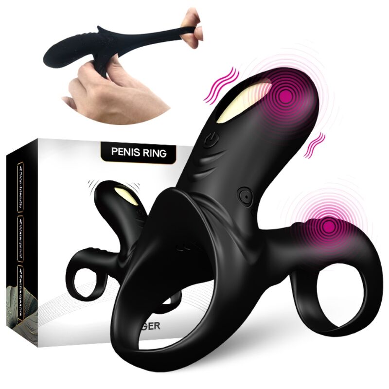 Anneau vibrateur double ranger pour couples noir – Armony