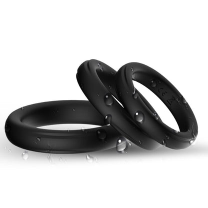 Bague triple silicone noir – Armony