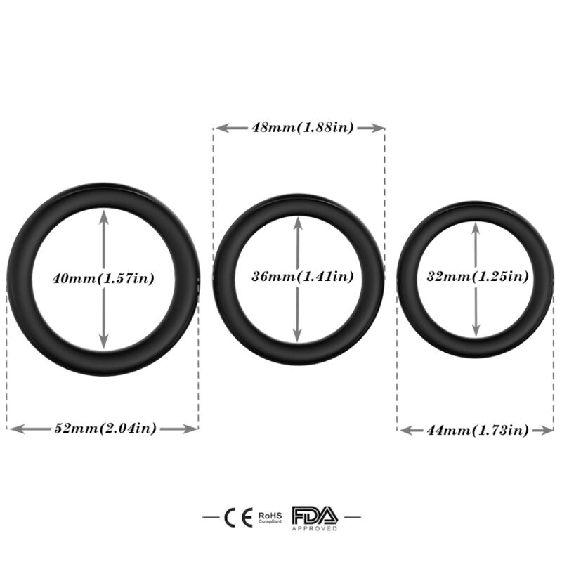Bague triple silicone noir – Armony