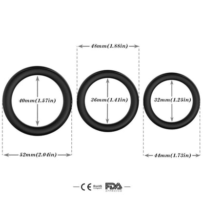 Bague triple silicone noir – Armony