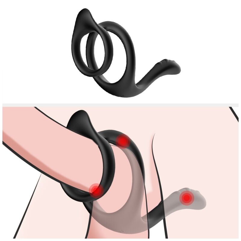 Queue double anneau anal noir – Armony