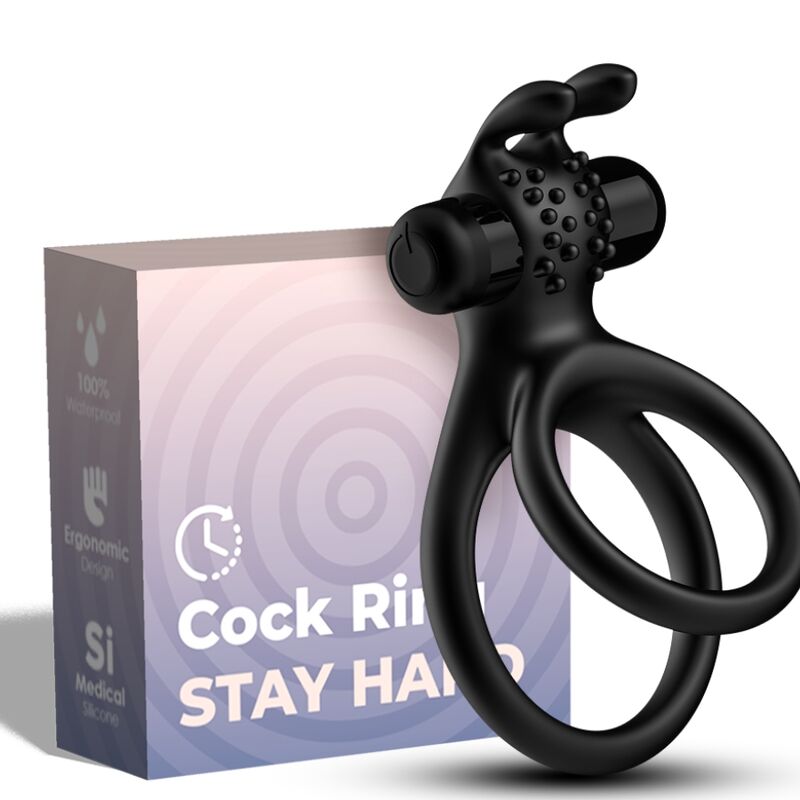 Anneau vibrateur double traveler pour couples lapin noir – Armony