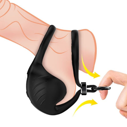 Anneau vibrateur manta scrotum noir – Armony