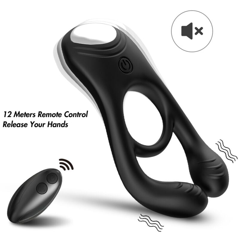Veyron double vibrateur anneau jouet pour couples télécommande noir – Armony