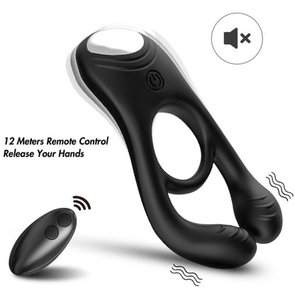 Veyron double vibrateur anneau jouet pour couples télécommande noir – Armony