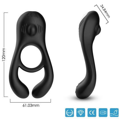 Jouet à anneau vibrateur double veyron pour couples noir – Armony