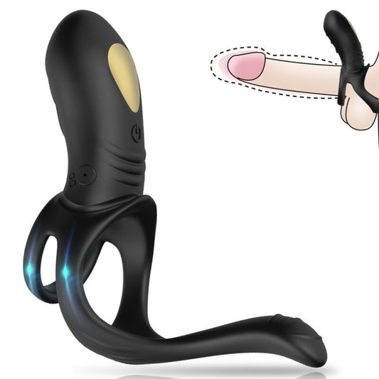 Vibrateur jumper ring pour couples & plug anal noir – Armony