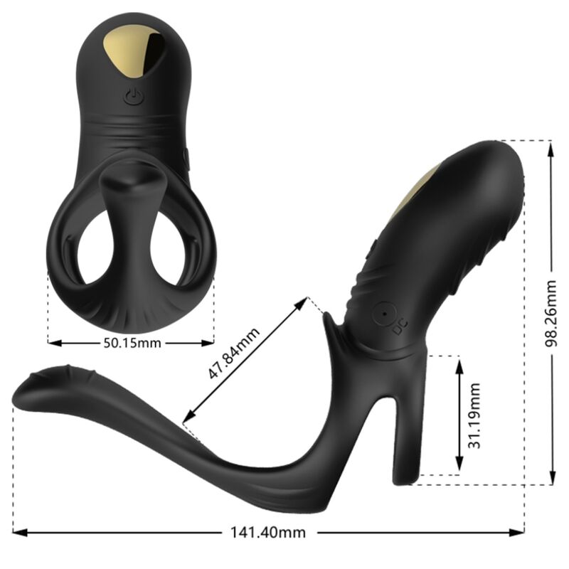 Vibrateur jumper ring pour couples & plug anal noir – Armony