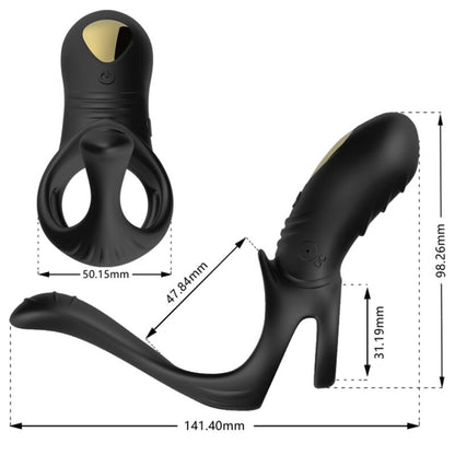 Vibrateur jumper ring pour couples & plug anal noir – Armony