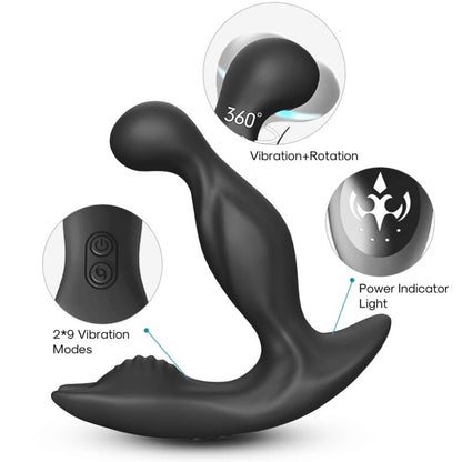 Bat king vibrateur anal prostate rotateur télécommande noir – Armony