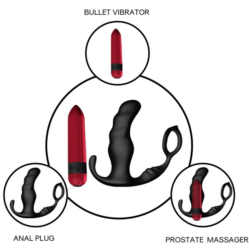 Knight vibrateur anal prostate & anneau télécommande noir – Armony