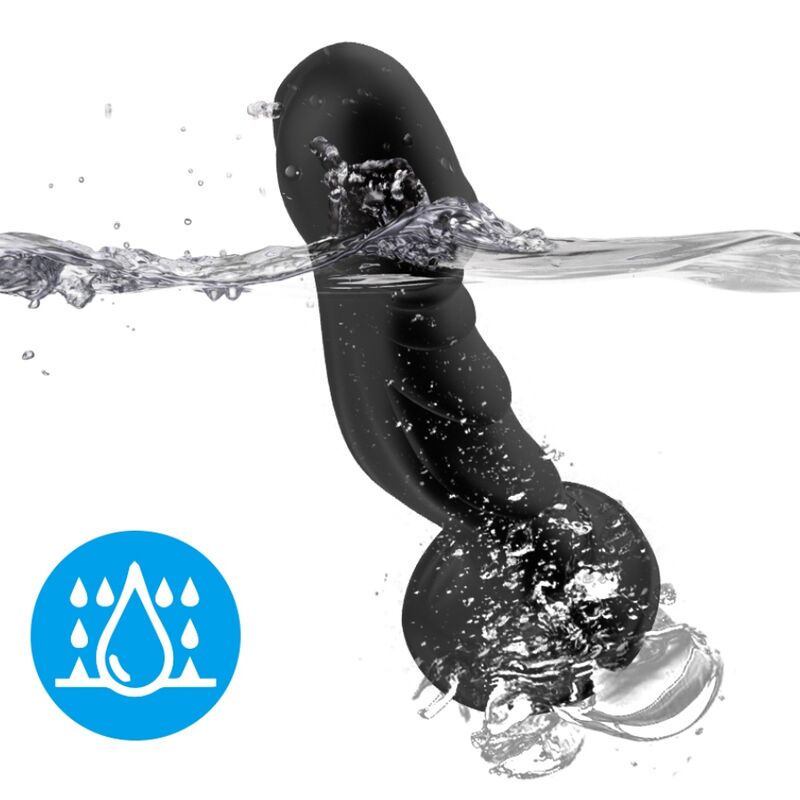 Gode vibrateur & plug anal télécommande noir – Armony