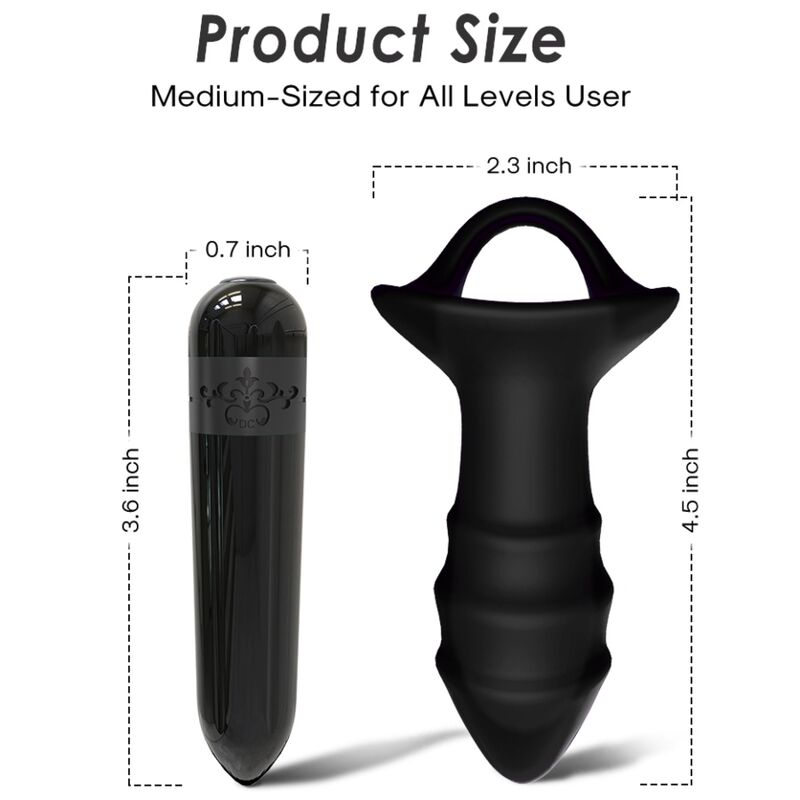 Vibrateur à doigts kylin et télécommande de plug anal noir – Armony