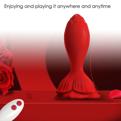 Vibrateur rose & plug anal petite télécommande rouge – Armony
