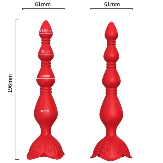 Vibrateur rose pagode & plug anal rouge – Armony