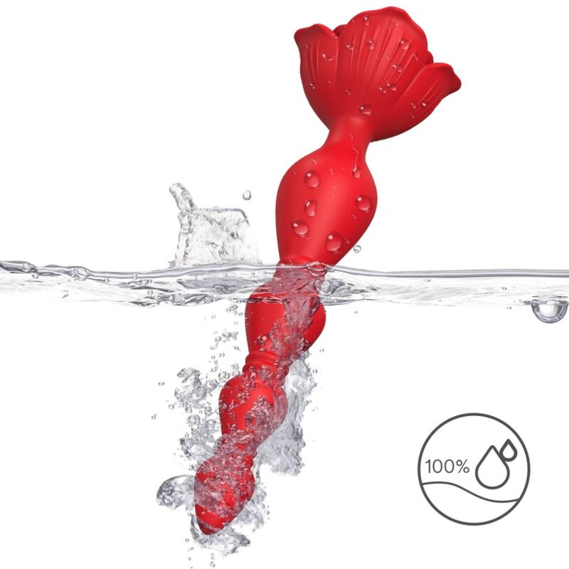 Vibrateur rose pagode & plug anal rouge – Armony