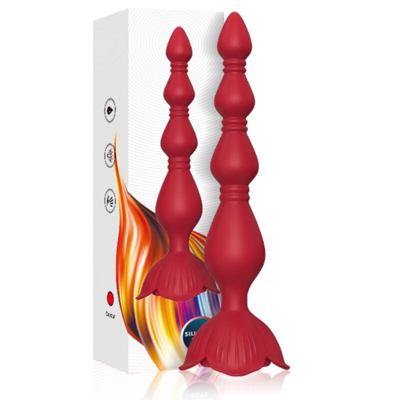 Vibrateur rose pagode & plug anal rouge – Armony