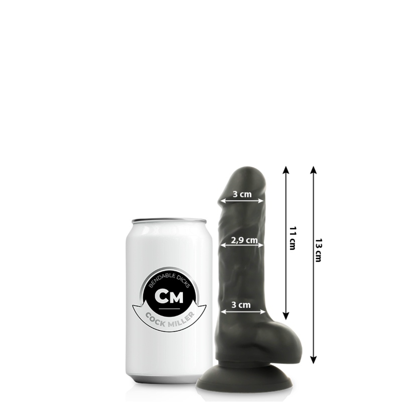 Silicone densité cocksil articulable noir 13 cm – Cock Miller