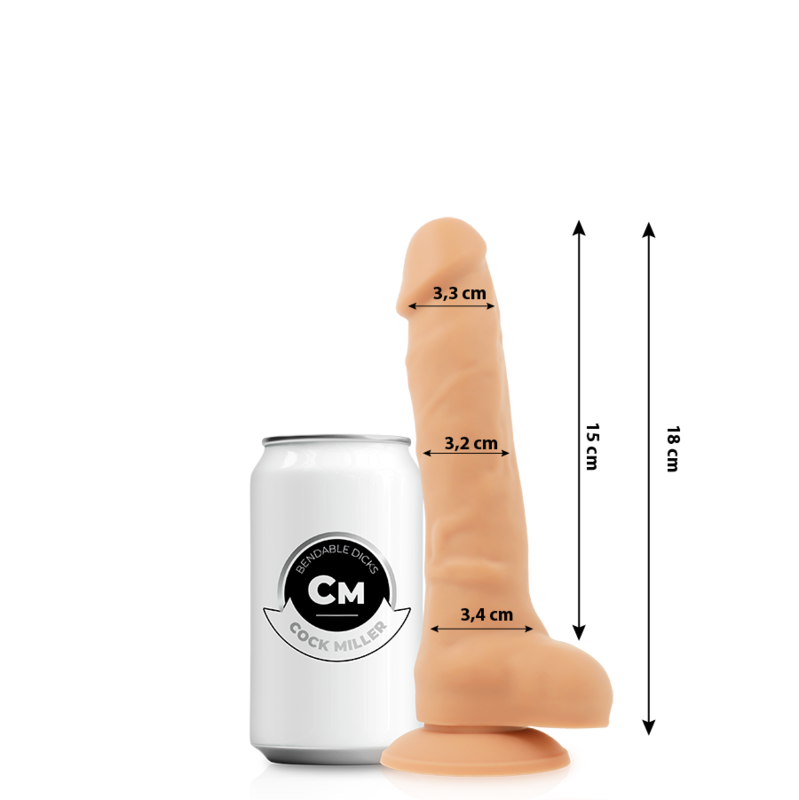 Gode réaliste silicone densité articulable chair 18 cm – Cock Miller