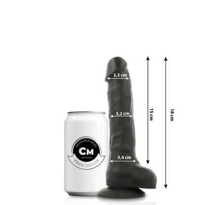 Gode réaliste silicone densité articulable noir 18 cm – Cock Miller