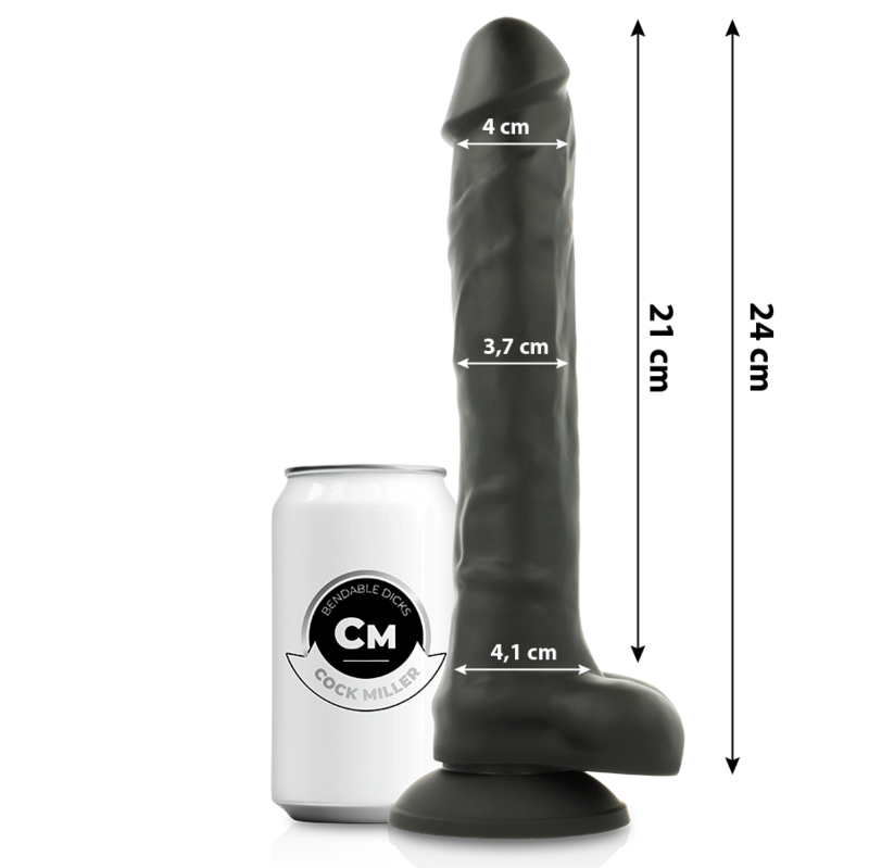 Silicone densité cocksil articulable noir 24 cm – Cock Miller