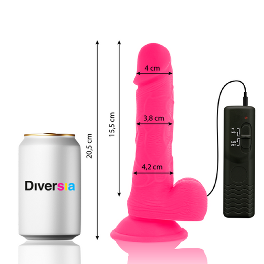 DIVERSIA - VIBRANT FLEXIBLE DILDO ROSE 20.5 CM -O- 4.2 CM