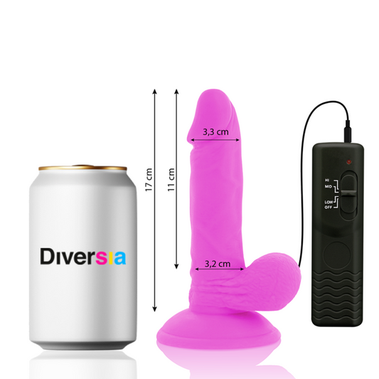 DIVERSIA - FLEXIBLE VIBRANT DILDO VIOLET 17 CM -O- 3.3 CM