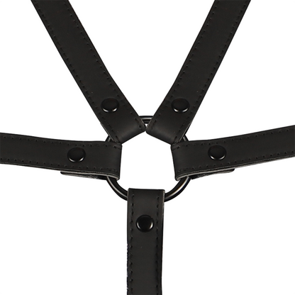 BONDAGE SUMISO FETICHE - ARNÉS DE TORSO Y BRAZOS AJUSTABLES