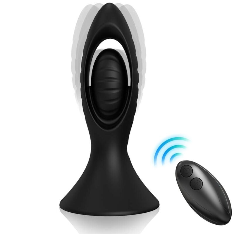 Vibrateur & plug anal silicone noir – Armony