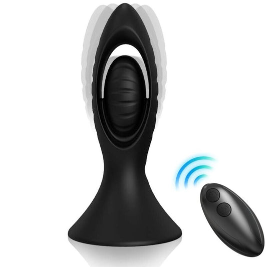 Vibrateur & plug anal silicone noir – Armony