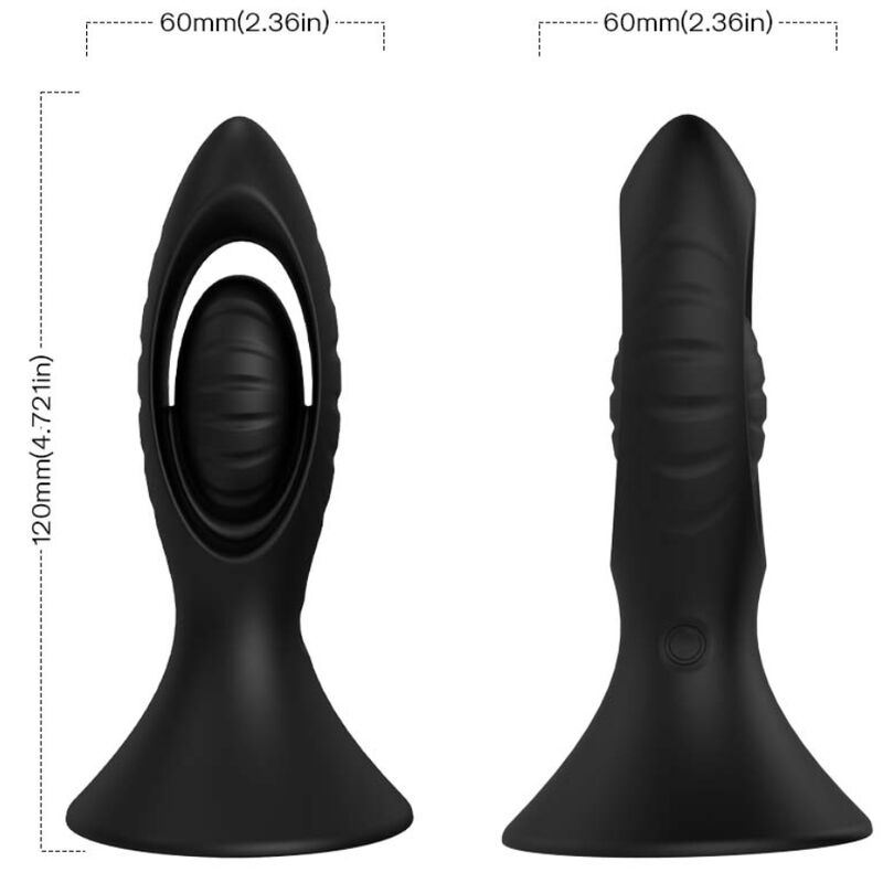 Vibrateur & plug anal silicone noir – Armony