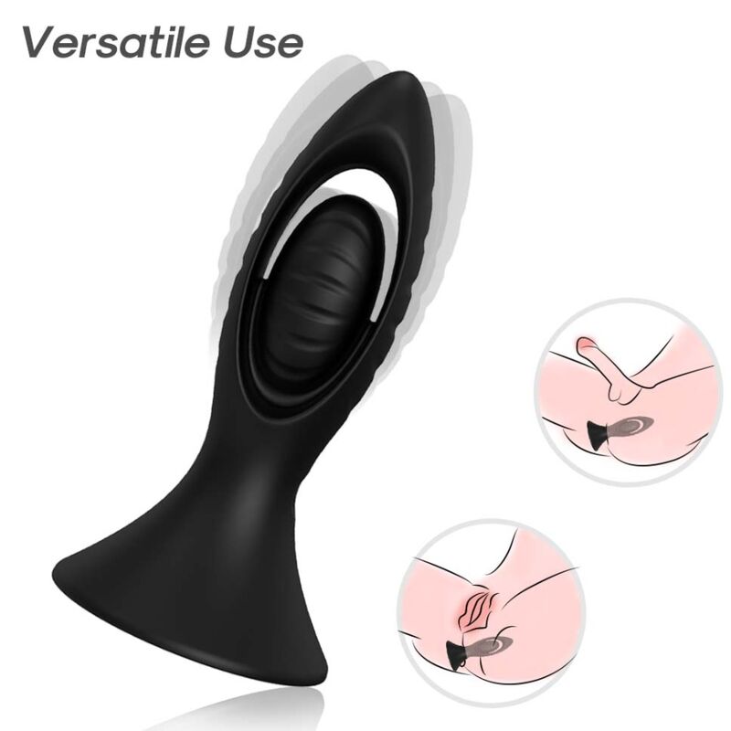 Vibrateur & plug anal silicone noir – Armony