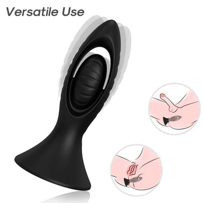 Vibrateur & plug anal silicone noir – Armony