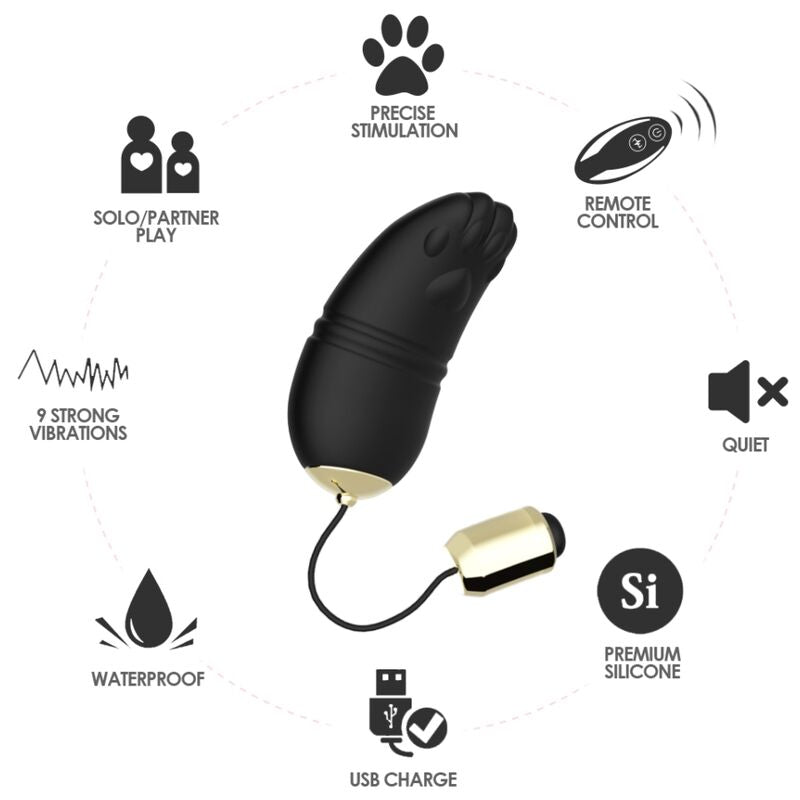 Vibrateur kitty egg télécommande g-spot noir – Armony