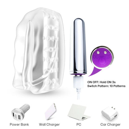 Master masturbateur & vibrateur transparent – Armony